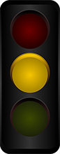 A yellow traffic light